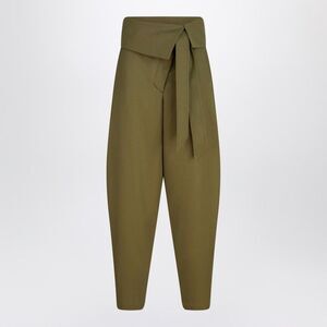 The Attico Women's Military Green Wool Gabardine Trousers